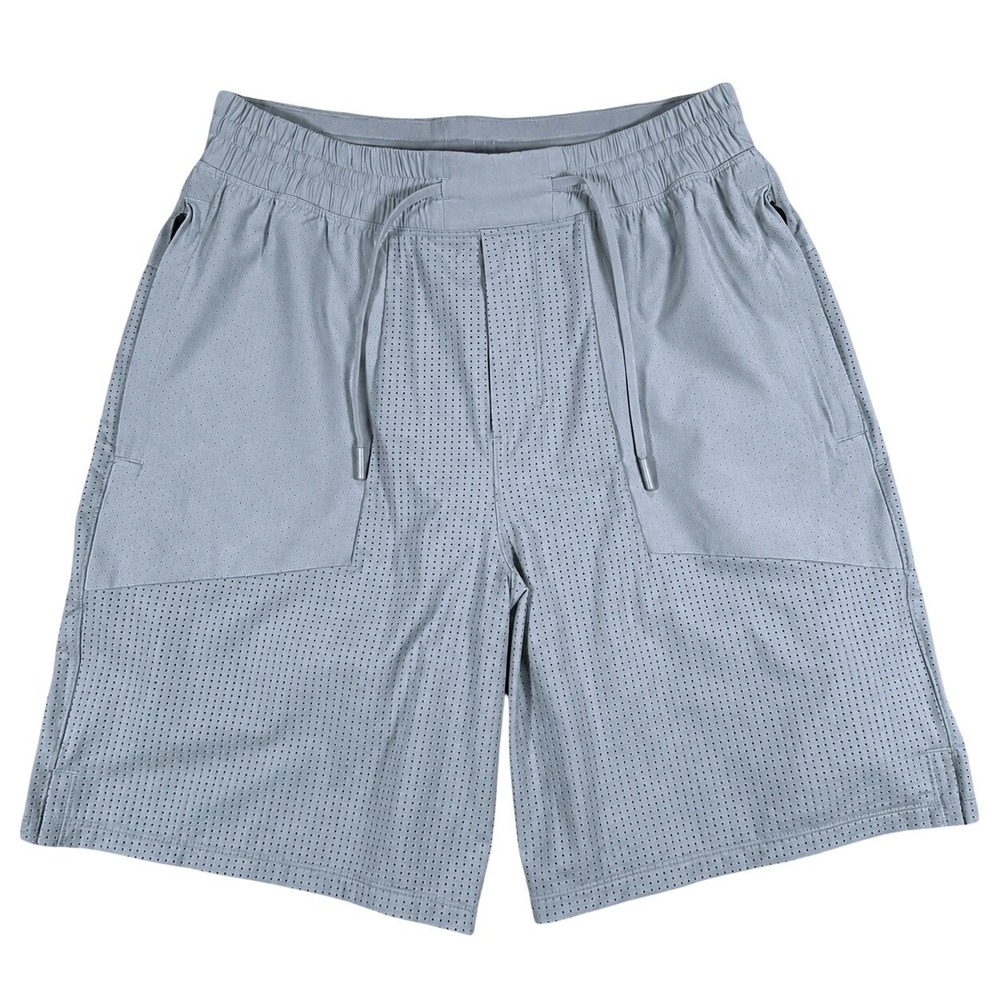 Lululemon Lab Perforated Mesh Shorts Men M Gray Lined Athletic Training Gorpcore